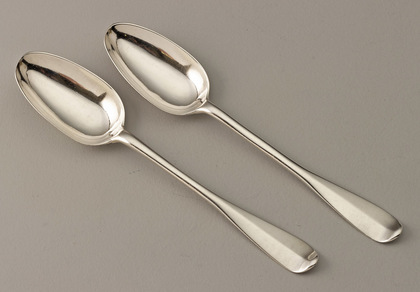 Scottish Silver Hanoverian Table Spoons (Pair) - Daniel Ker, Sine Metu, Jameson Family 